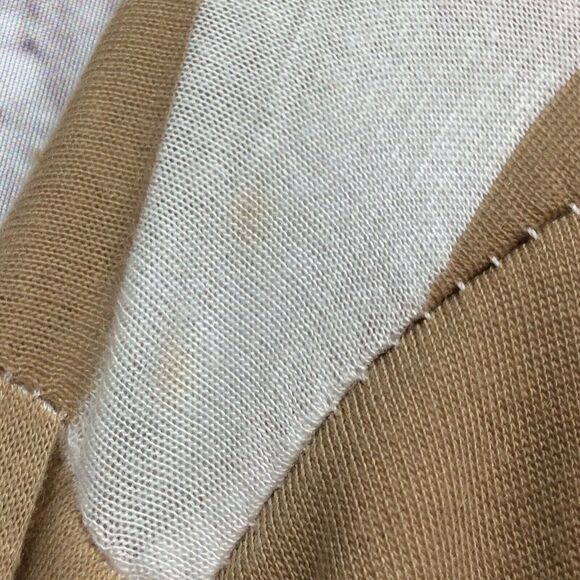 Drama Gold Layered Top Women's Size 3X Tan & White Stripe Waterfall Lightweight - Picture 8 of 8